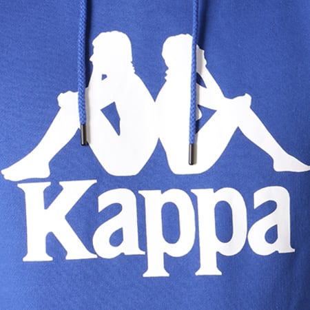 Kappa - Sweat Capuche Bandes Brodées Authentic Hurtado Bleu Roi Blanc Noir