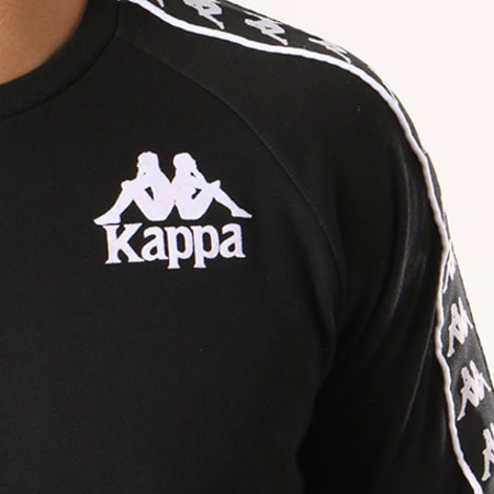 Kappa - Sweat Crewneck Avec Bandes Hassan 303WH30 Noir Blanc