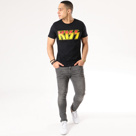 Kiss - Tee Shirt Color Logo Noir Orange