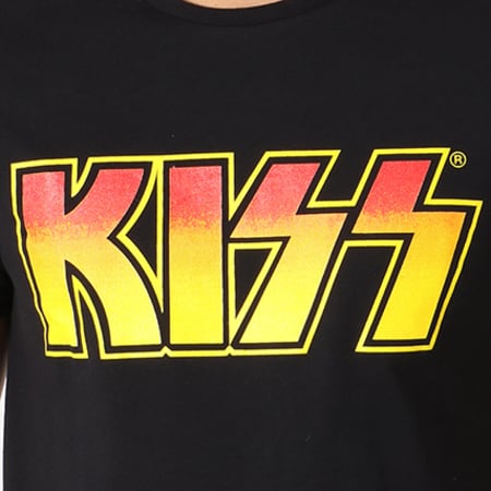 Kiss - Tee Shirt Color Logo Noir Orange