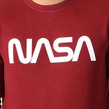 NASA - Sudadera de cuello redondo Flags Burdeos