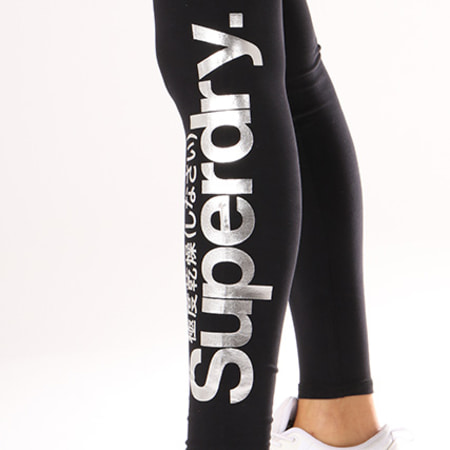 Superdry - Legging Femme Core Foil Logo Noir