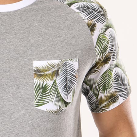 Produkt - Tee Shirt Poche Palm Gris Floral 