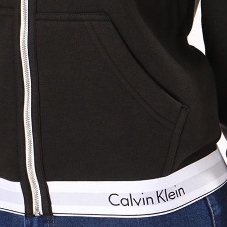 Calvin Klein - Sweat Zippé Capuche Femme QS5667E Noir