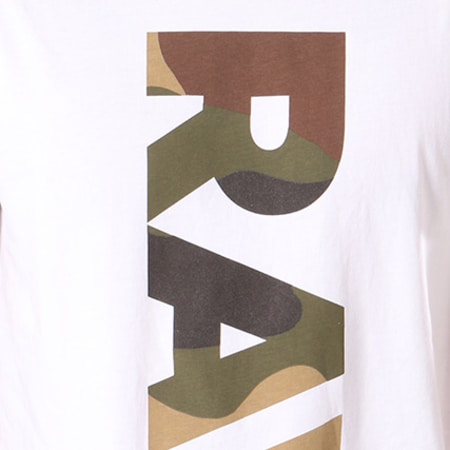 G-Star - Tee Shirt Daba D09295-336-110 Blanc Camouflage Vert Kaki 