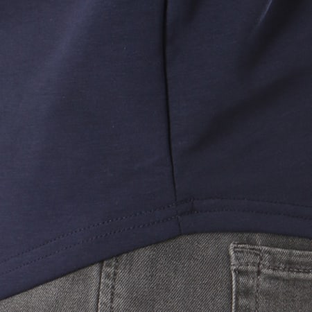 Gov Denim - Tee Shirt Oversize Avec Bandes 181003 Bleu Marine Beige