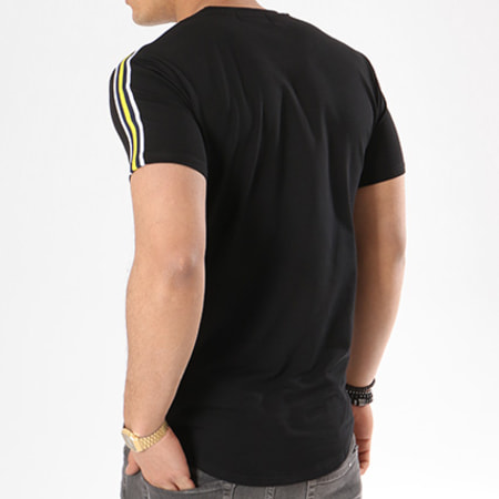 Gov Denim - Tee Shirt Oversize Avec Bandes 181003 Noir Jaune