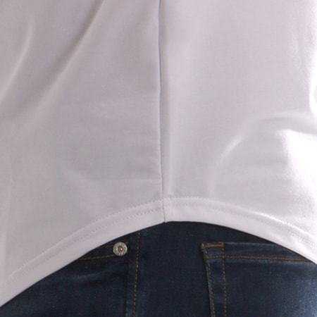 Gov Denim - Tee Shirt Oversize Avec Bandes 181003 Blanc Beige