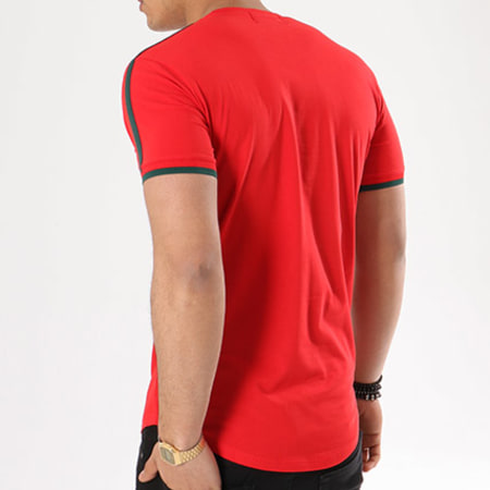Gov Denim - Tee Shirt Oversize Avec Bandes 181000 Rouge