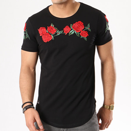 Paname Brothers - Tee Shirt Oversize Terry Noir Floral