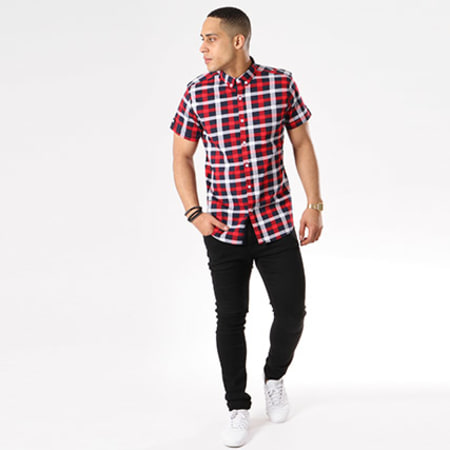 Paname Brothers - Chemise Manches Courtes Carlita Rouge Bleu Marine