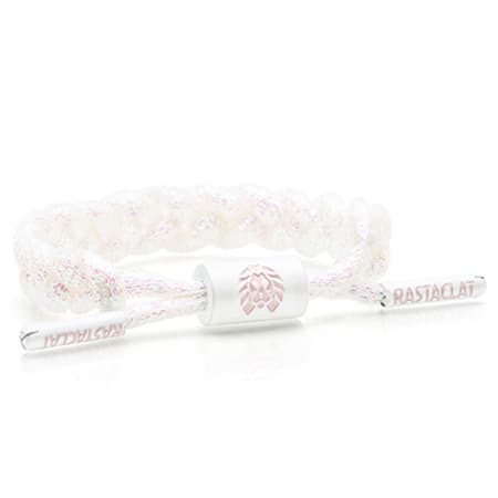 Rastaclat - Bracelet Miniclat Glamour Blanc Rose Pailleté