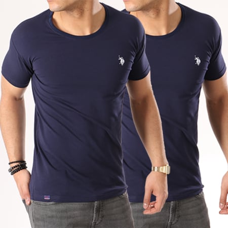 US Polo ASSN - Lot De 2 Tee Shirts Basic USPA Bleu Marine