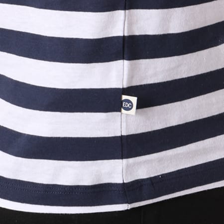 Esprit - Tee Shirt 038CC2K005 Blanc Bleu Marine