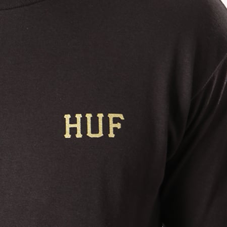 HUF - Tee Shirt Manches Longues Glitter Noir Doré