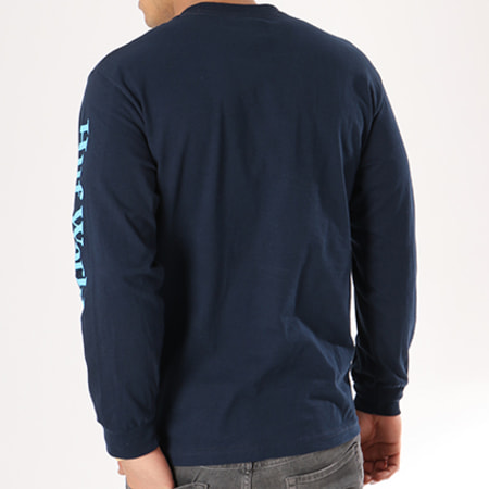 HUF - Tee Shirt Manches Longues Domestic Bleu Marine