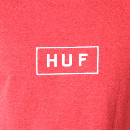 HUF - Tee Shirt Bar Logo Rouge Chiné
