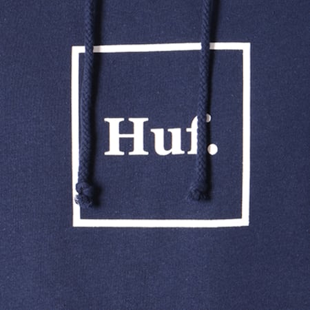 HUF - Sweat Capuche Outline Box Logo Bleu Marine 