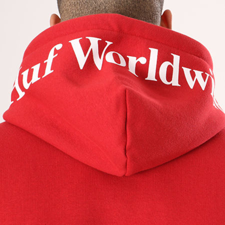 HUF - Sweat Capuche Outline Box Logo Rouge