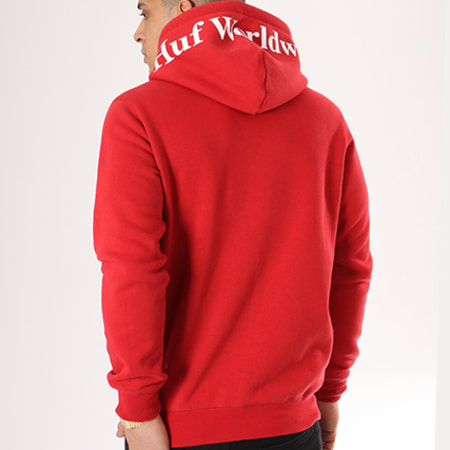 HUF - Sweat Capuche Outline Box Logo Rouge