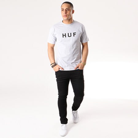 HUF - Tee Shirt Original Logo Gris Chiné 