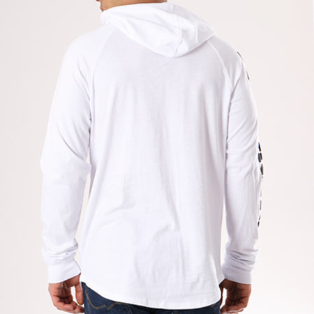 Supra - Tee Shirt Manches Longues Oversize Capuche Splatter Blanc Noir