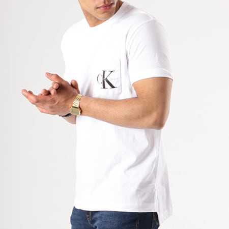 Calvin Klein - Tee Shirt Poche Tolan 6904 Blanc