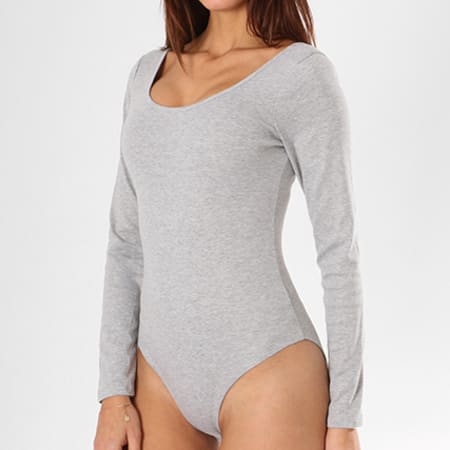 Girls Outfit - Body Manches Longues Femme 9059 Gris Chiné