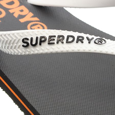 Superdry - Tongs Sleek Flip Flop MF3003QF1 Noir Blanc Orange