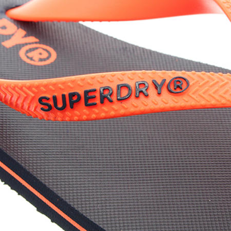 Superdry - Tongs Sleek Flip Flop MF3003QF1 Bleu Marine Orange Fluo