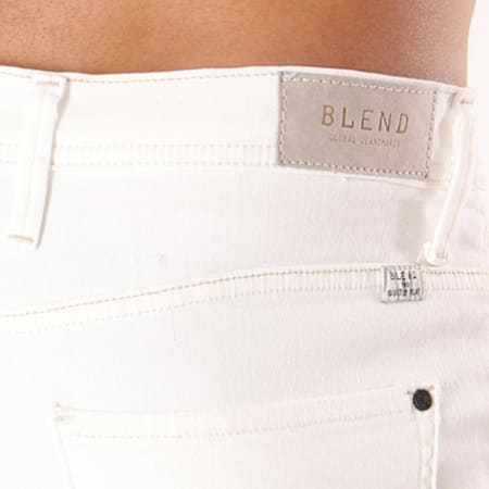 Blend - Short Jean Twister Blanc