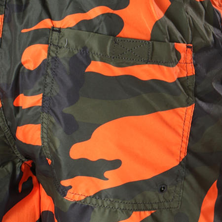 Brave Soul - Short De Bain Perth Vert Kaki Camouflage Orange