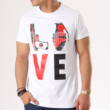 Jeune Riche - Tee Shirt Love Blanc Rouge