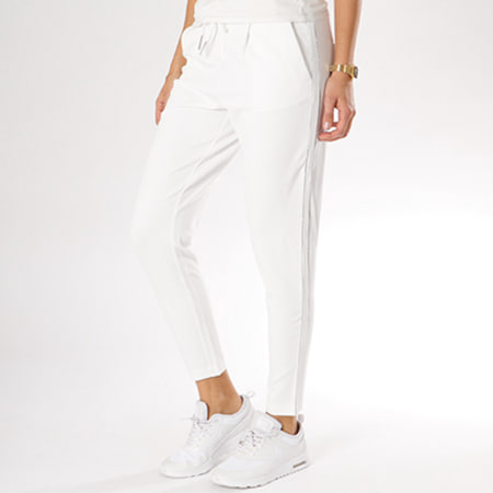 Only - Pantalon Femme Pop Trash Silver Stripe Blanc