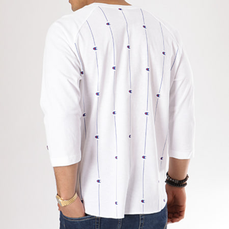Champion - Tee Shirt Manches Longues Oversize 211679 Blanc