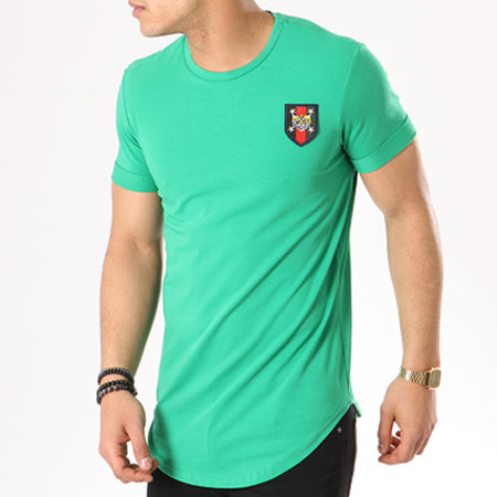 Classic Series - Tee Shirt Oversize Bande Brodée 1204 Vert