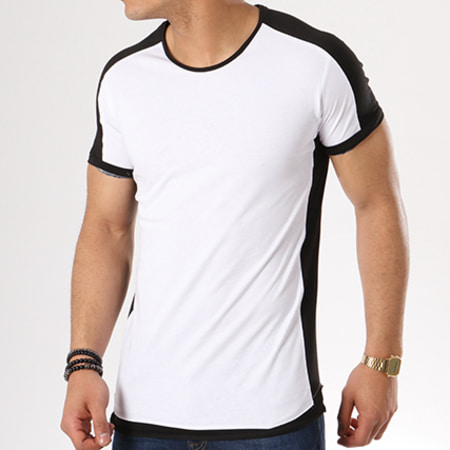Ikao - Tee Shirt Oversize Avec Bandes F137 Blanc