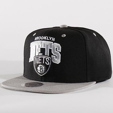 Mitchell and Ness - Casquette Snapback Brooklyn Nets 1129 Noir Gris