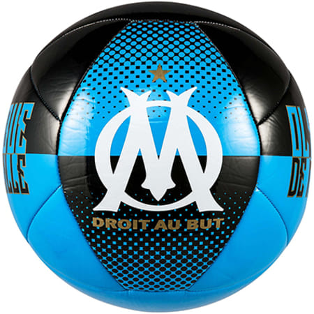 Foot - Ballon Marseille 14 Panneaux Bleu Clair Noir