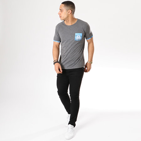 Foot - Tee Shirt Poche Pocket Gris Anthracite Chiné