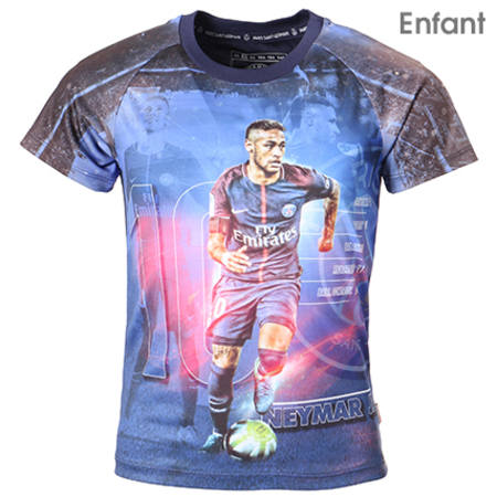 Foot - Tee Shirt Enfant Player Action Neymar JR Bleu Marine