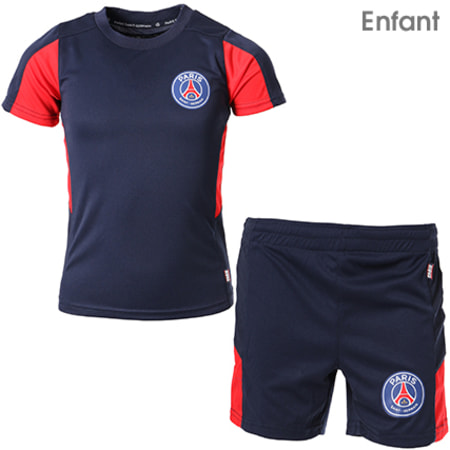 Foot - Ensemble Tee Shirt Short Enfant Paris Saint-Germain Bleu Marine