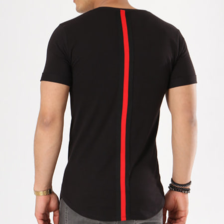 Uniplay - Tee Shirt Oversize Bandes Brodées T210 Noir