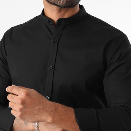 LBO - Camisa Manga Larga Slim Fit Cuello Mao 403 Negro