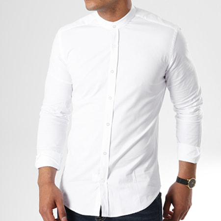 LBO - Chemise Manches Longues Col Mao Slim Fit 404 Blanc