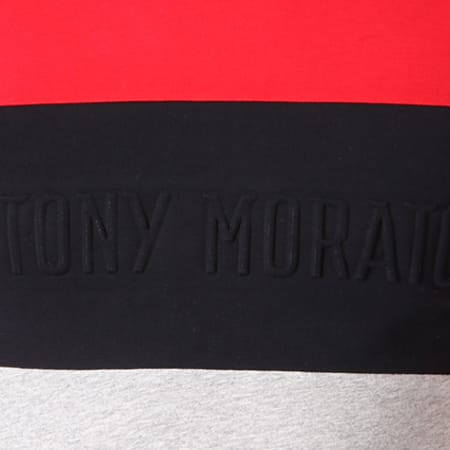 Antony Morato - Tee Shirt Manches Longues Capuche MMKL00217 Rouge Bleu Marine Gris Chiné