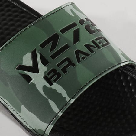 MZ72 - Claquettes CLQ Vert Kaki Camouflage Noir