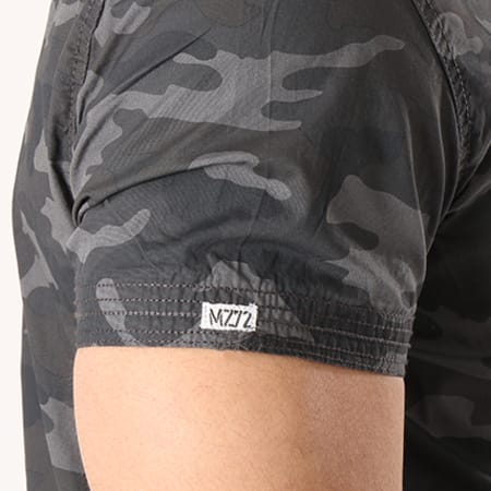 MZ72 - Chemise Manches Courtes Cypress Noir Gris Anthracite Camouflage