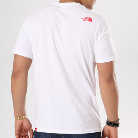 The North Face - Tee Shirt Fine Blanc Rouge