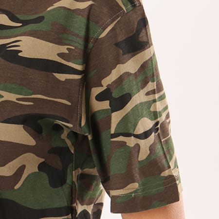 Urban Classics - Tee Shirt Crop Femme TB2021 Vert Kaki Camouflage